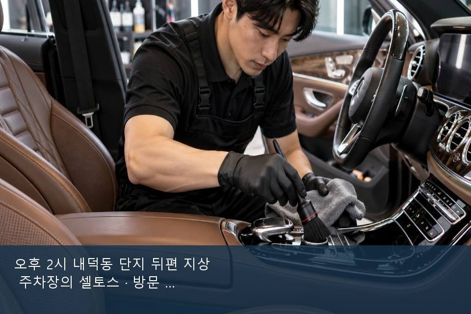 오후 2시 내덕동 단지 뒤편 지상 주차장의 셀토스 · 방문 전에 확인한 것